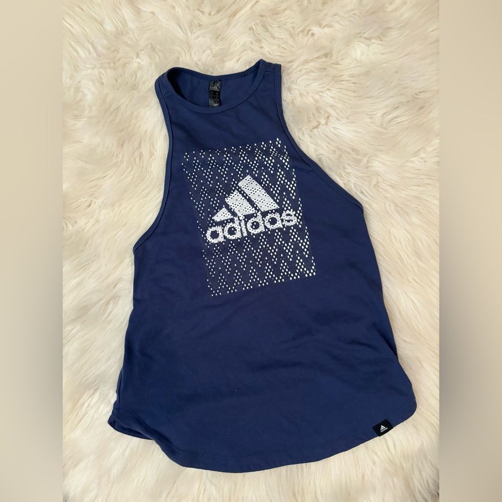 Adidas tank top in Navy with White Logo size Women’s XS